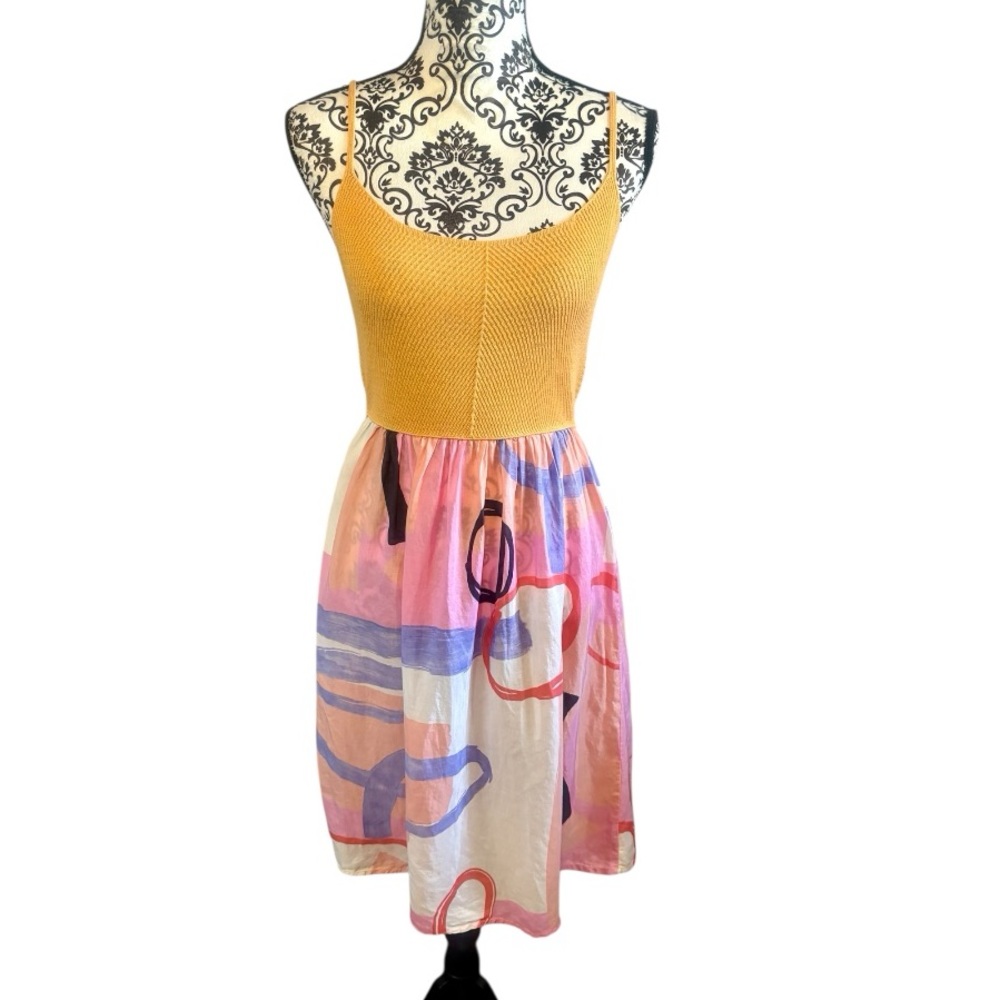UNITED COLORS OF BENETTON Two-Tone Midi Dress